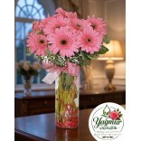 Cam Vazoda Pembe Gerbera Aranjmanı
